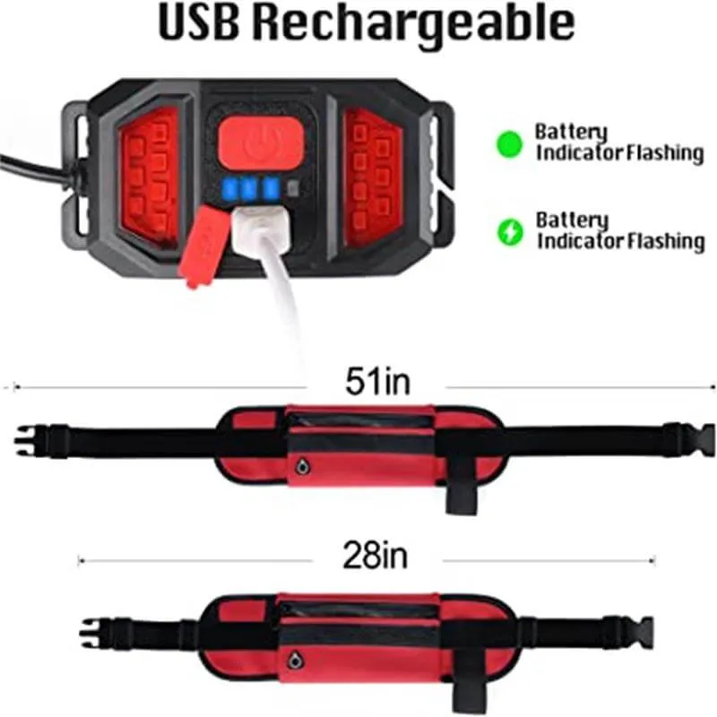 1000 Lumens Waist Light For Running In The Night Red