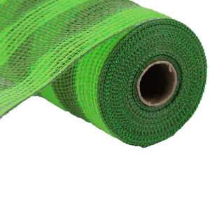 10.5" Fresh Green Moss Small Stripe Faux Jute Mesh RY8319B5