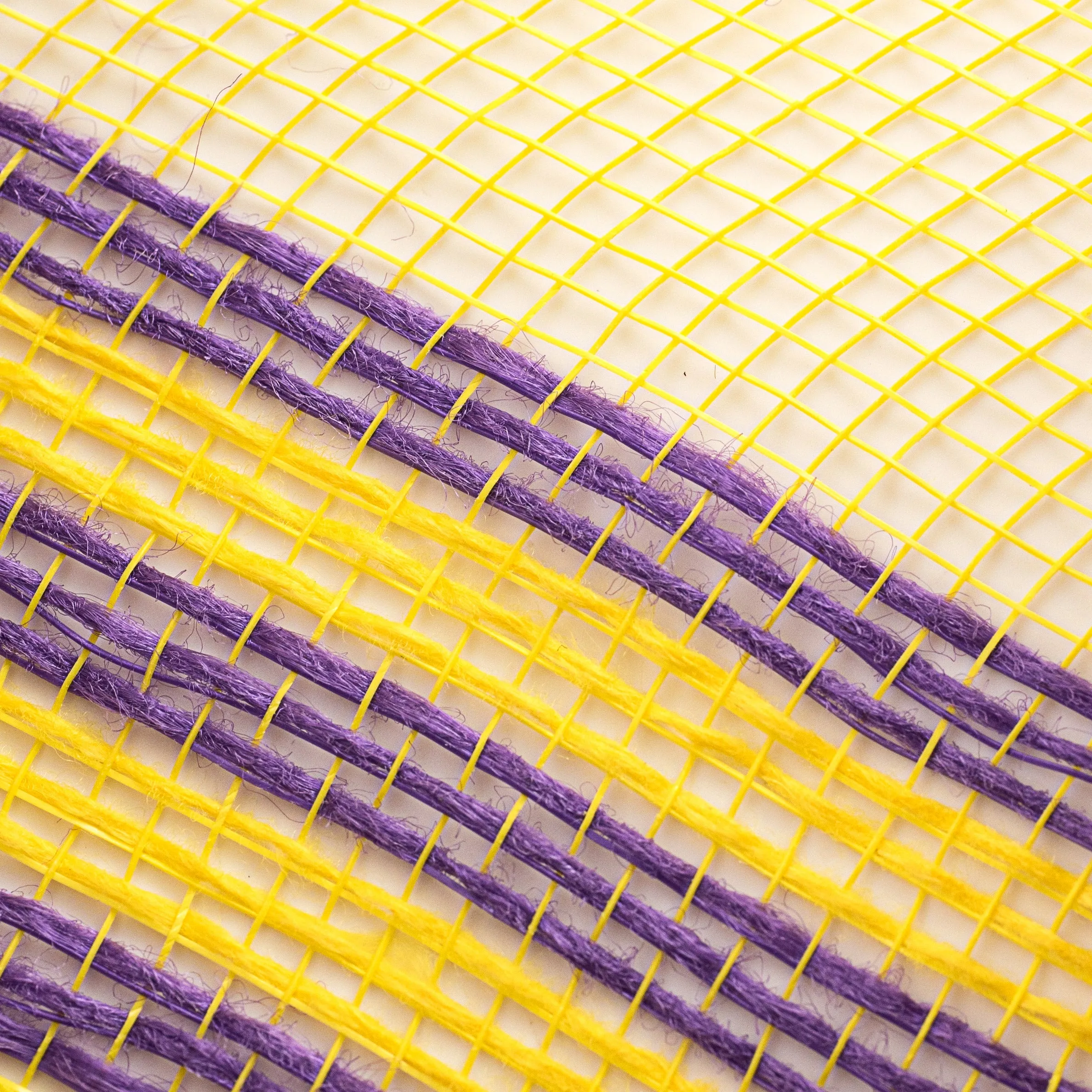 10" Border Stripe Mesh: Yellow & Purple