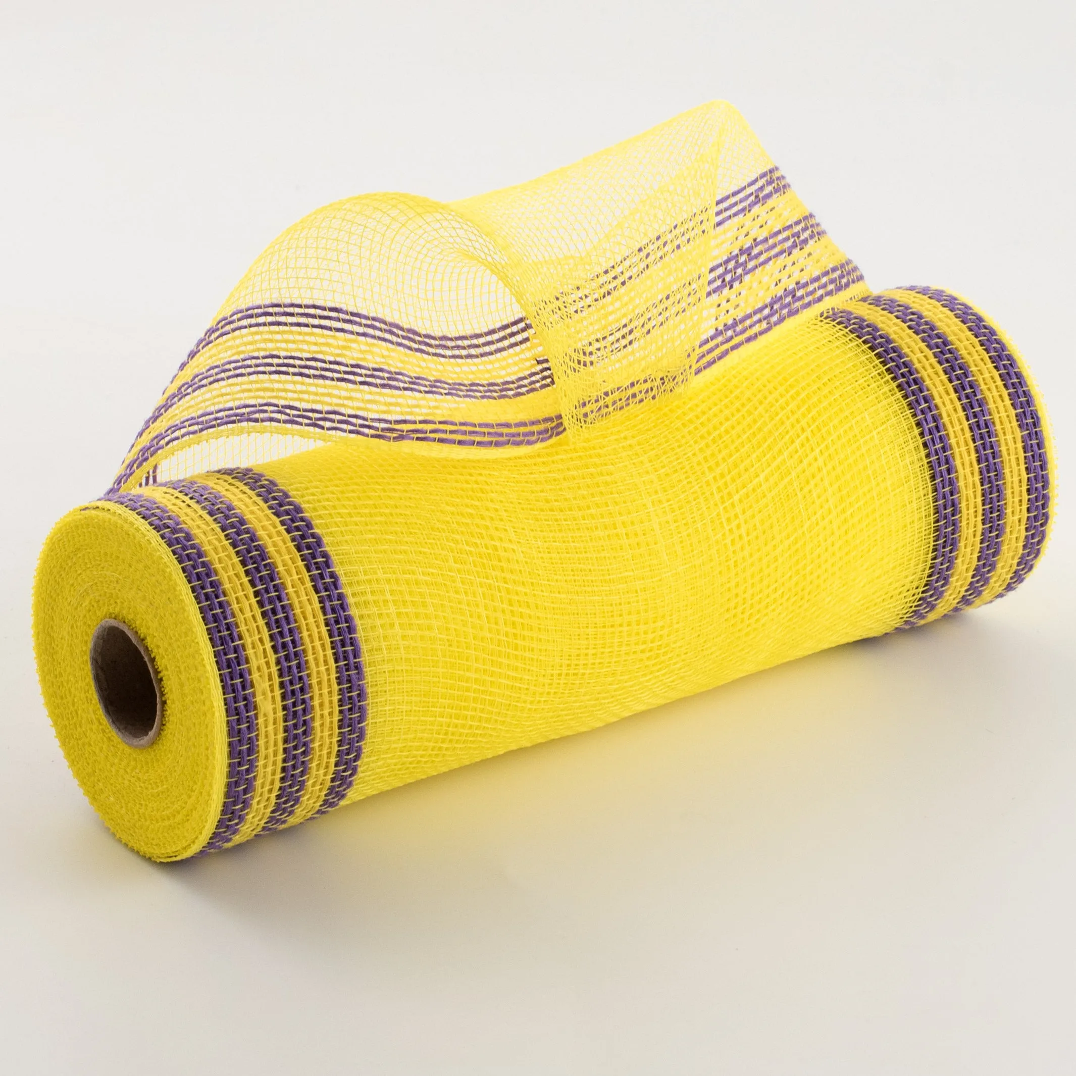 10" Border Stripe Mesh: Yellow & Purple