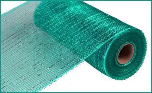 10" Deco Poly Mesh: Metallic Teal with Teal Foil