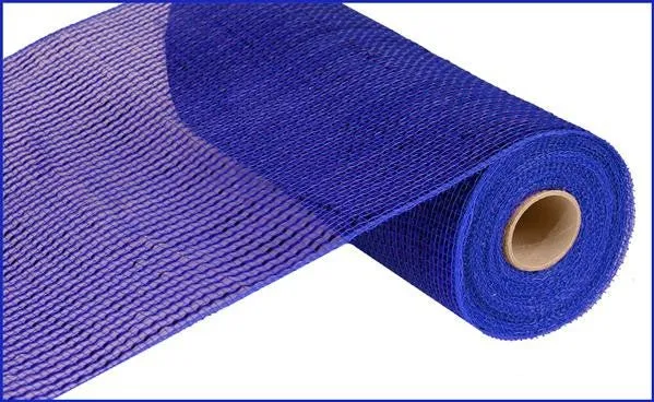 10" Deco Poly Mesh: Wide Metallic Foil Royal Blue