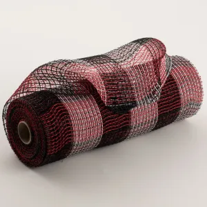 10" Fabric Mesh: Black, Red, White Plaid