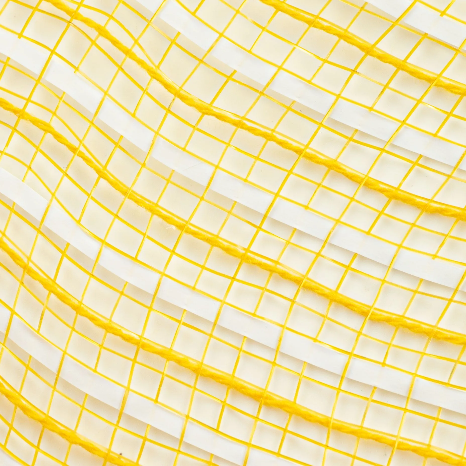 10" Fabric Stripe Mesh: Sunflower & White