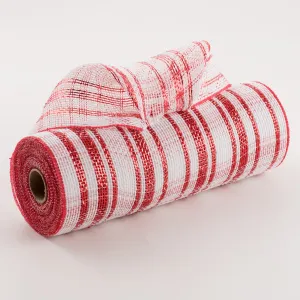 10" Foil Check Mesh: Red & White