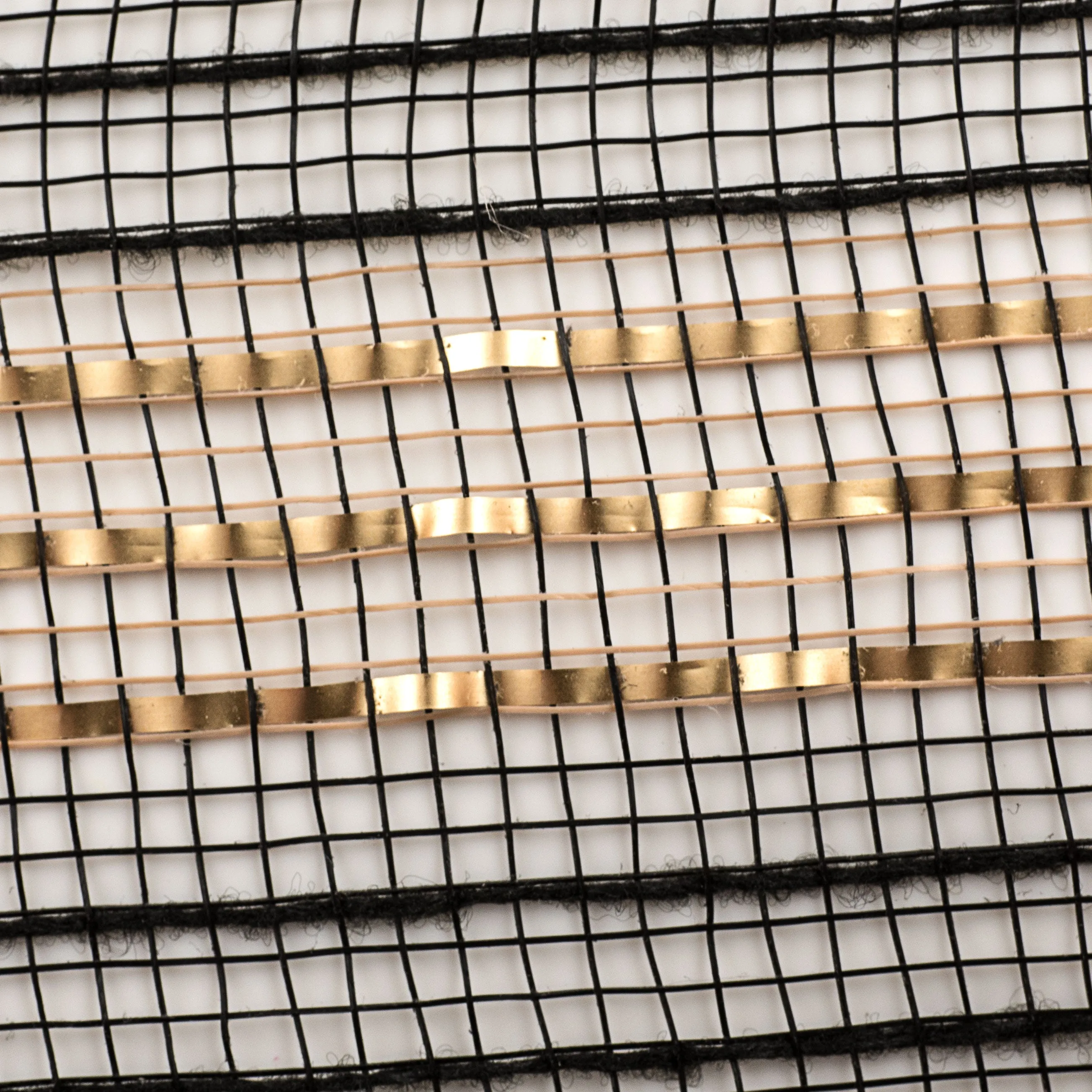 10" Metallic Stripe Fabric Mesh: Black & Gold