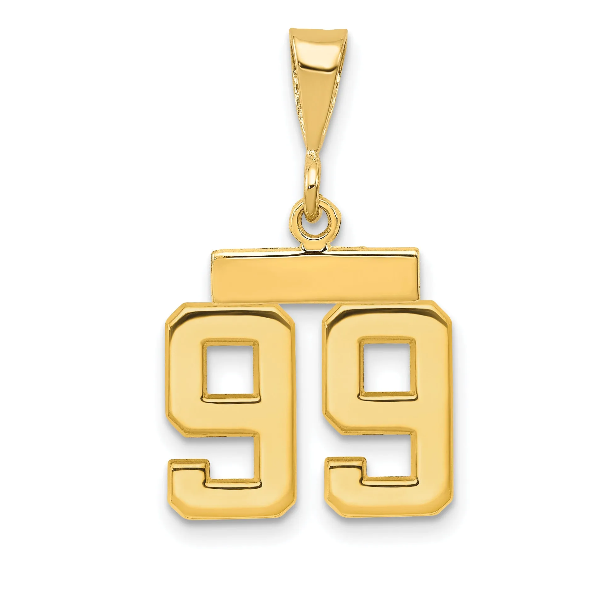 14k yellow gold small polished number 99 charm