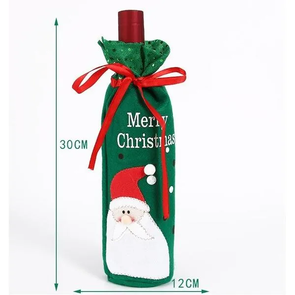 2-Pack: Christmas Decorations Red Wine Bag