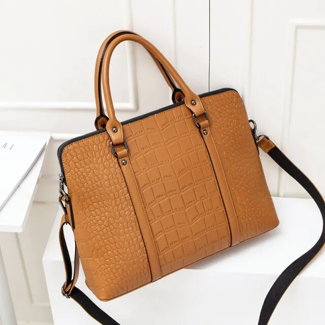 2021 Fashion Women's Leather Briefcases Women Laptop Briefcase Work Office Bag Ladies Crossbody Bags For Woman Business Handbags