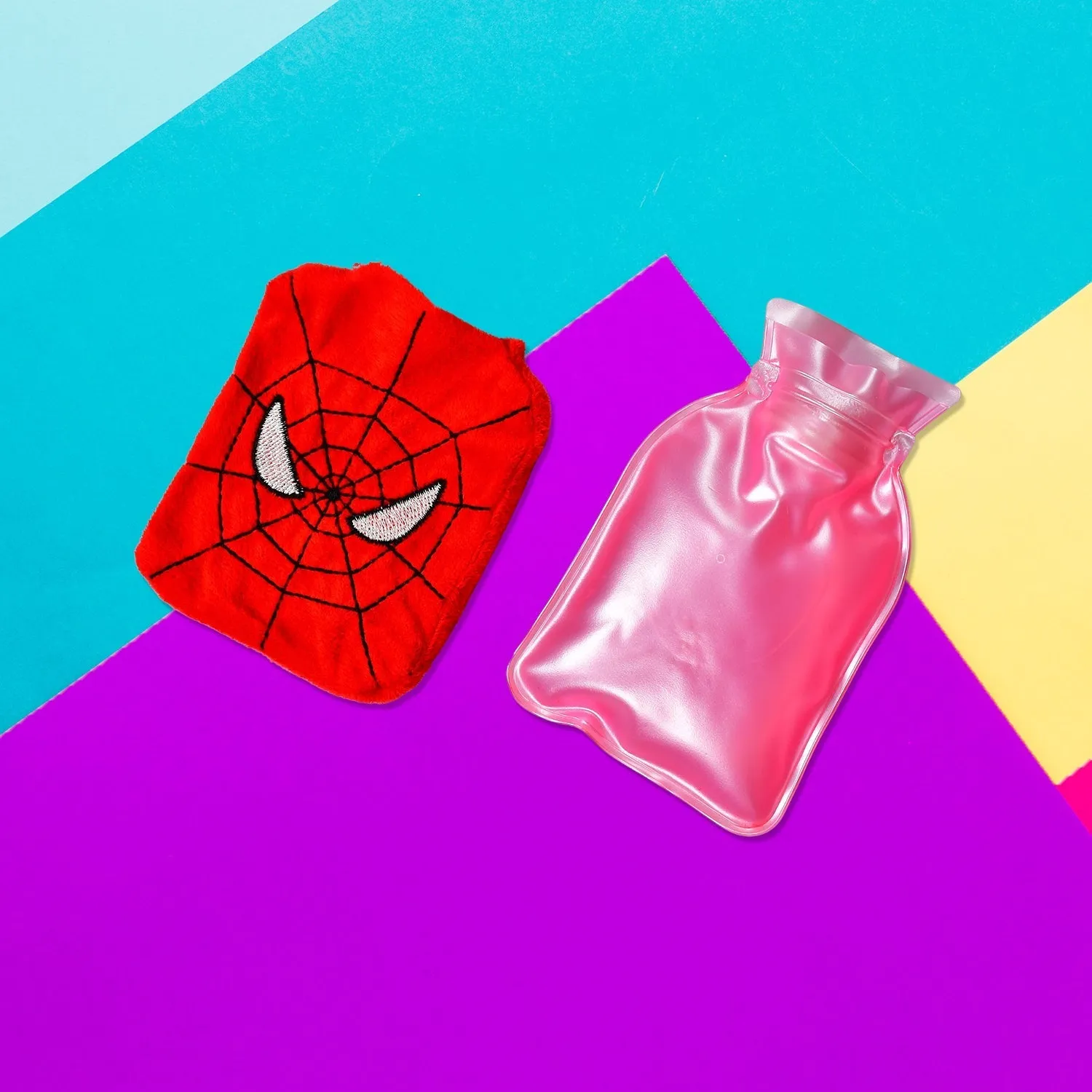 6508 Spiderman small Hot Water Bag with Cover for Pain Relief, Neck, Shoulder Pain and Hand, Feet Warmer, Menstrual Cramps.