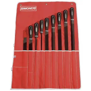 78761810 Simonds File Set, 10" Bastard Round and Half Round, 9 Pcs.