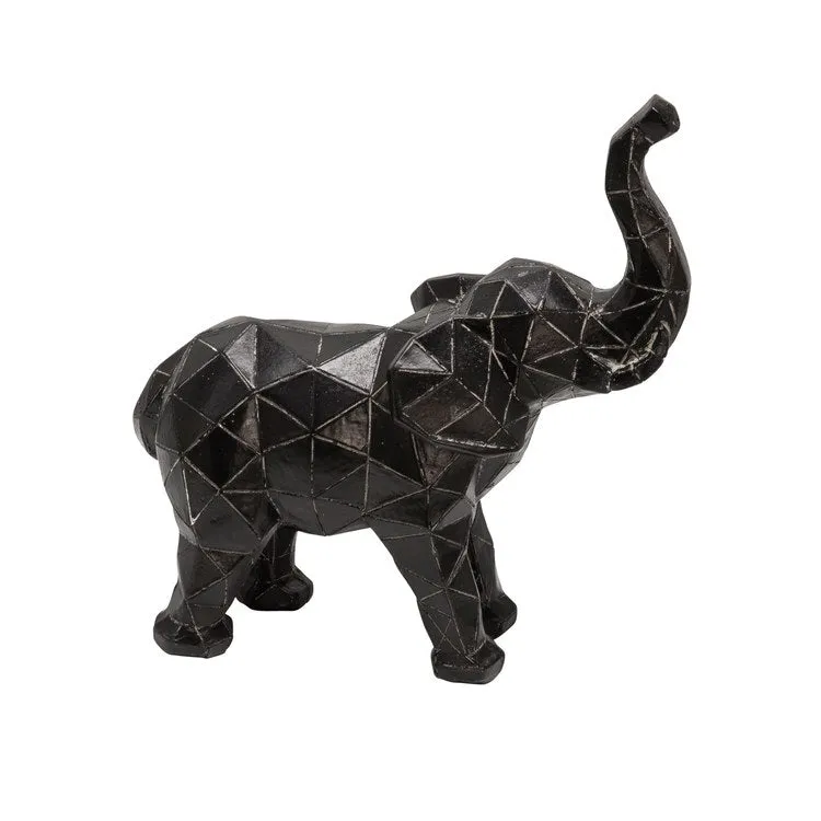 8" Polyresin Elephant Figurine - Black