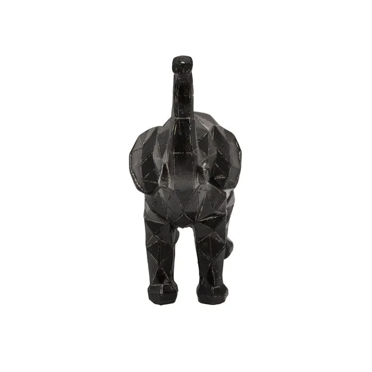 8" Polyresin Elephant Figurine - Black