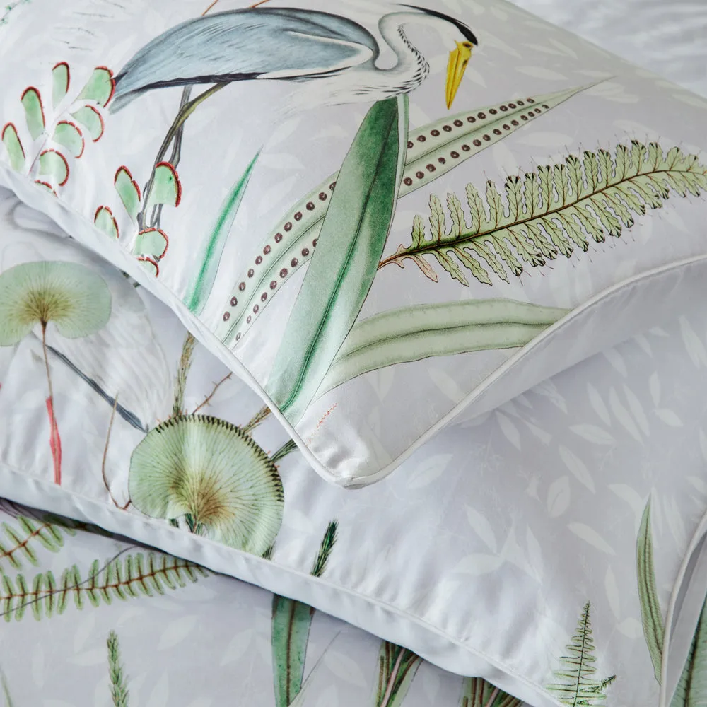 Aaliyah Botanical 100% Cotton Duvet Cover Set White/Sage