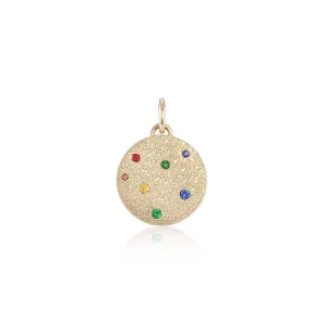 Andrea Gold Medallion with Rainbow Sapphires or Diamonds