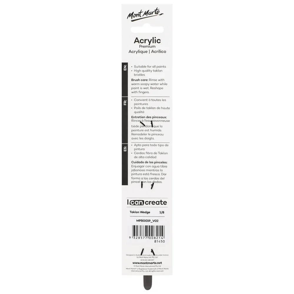 Artist Acrylic Brush Premium Taklon Wedge 1/8