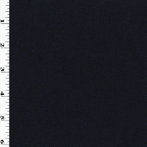 Basic Navy Blue Semi-Opaque Wool Blend Dobby Suiting Fabric