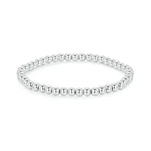 Bead Ball Bracelet Stretchable Elastic White Gold