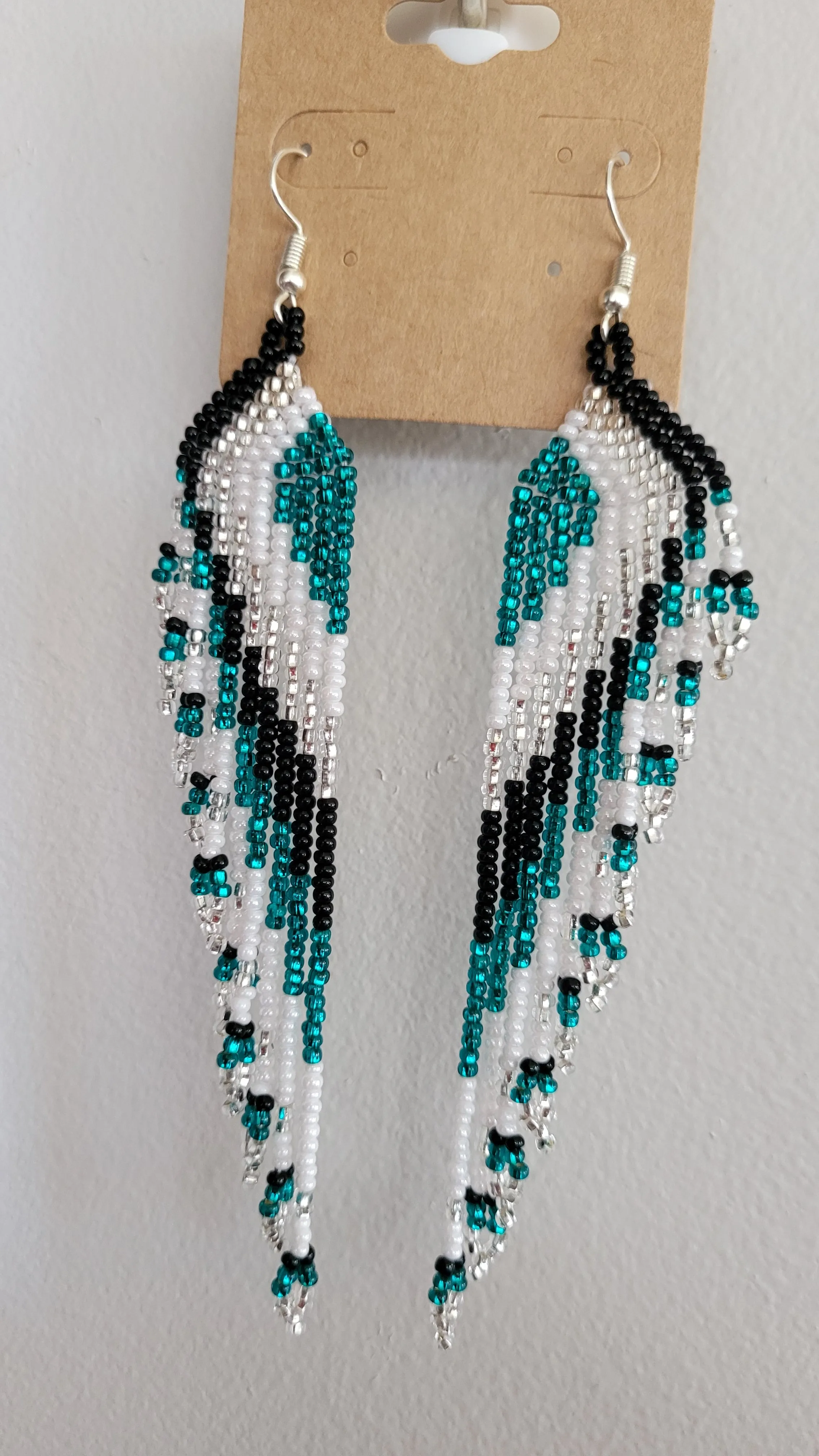 Beaded Cascade Fringe Earrings