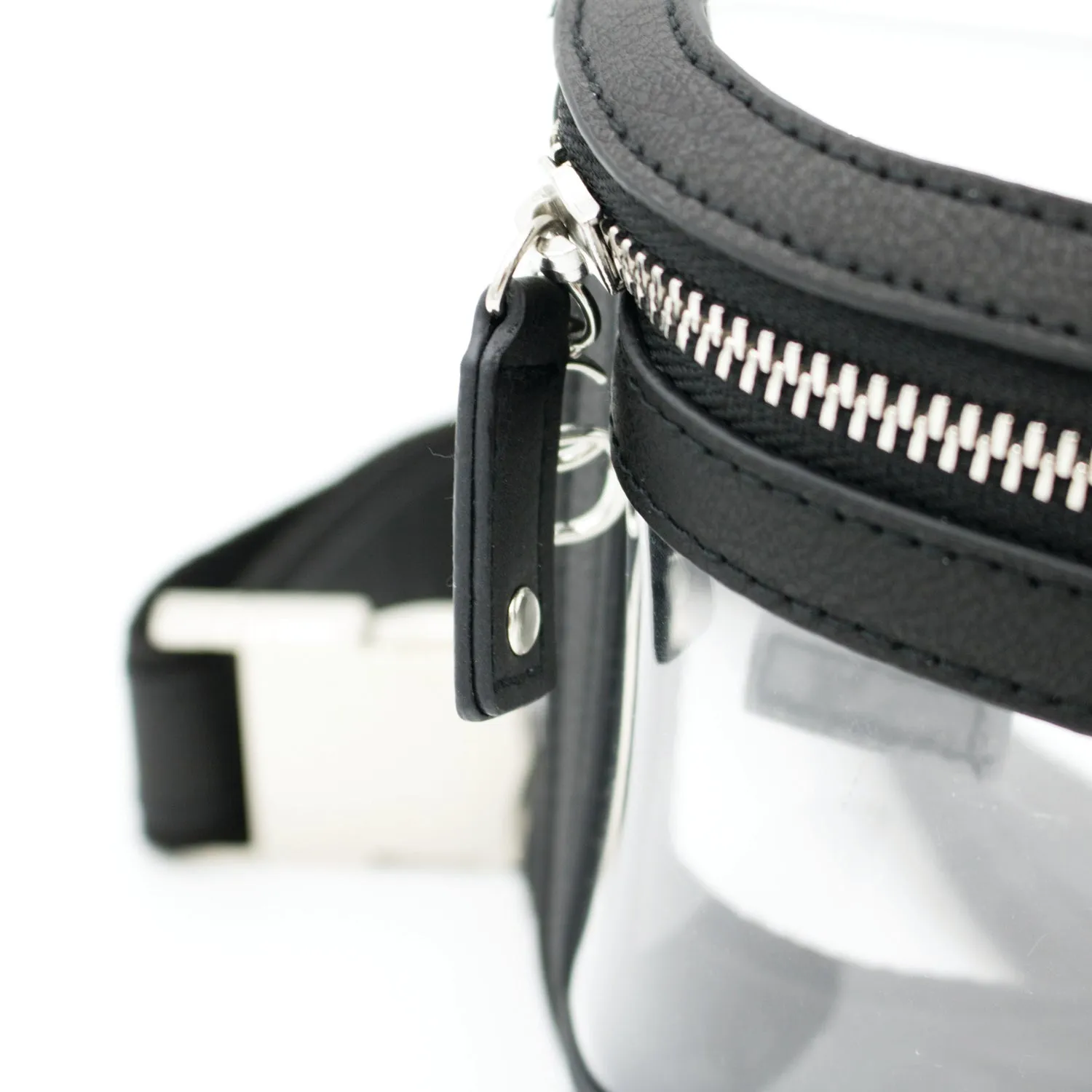 Belt Bag - Clear Bag with Black and Silver Accents