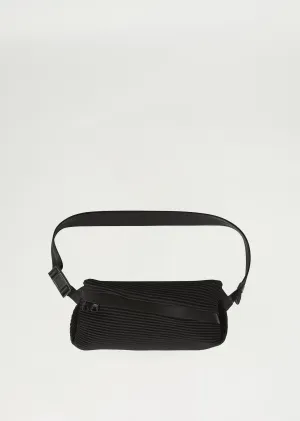 Bias Pleats Waist Bag — Black