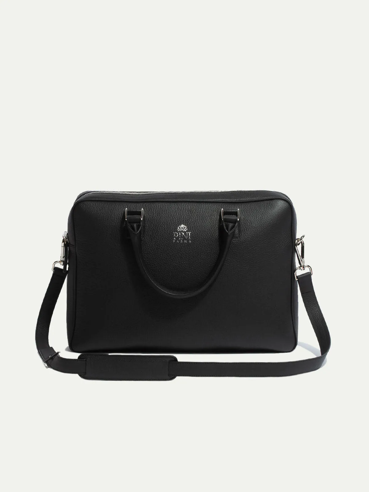 Black leather briefcase - Made in Italy