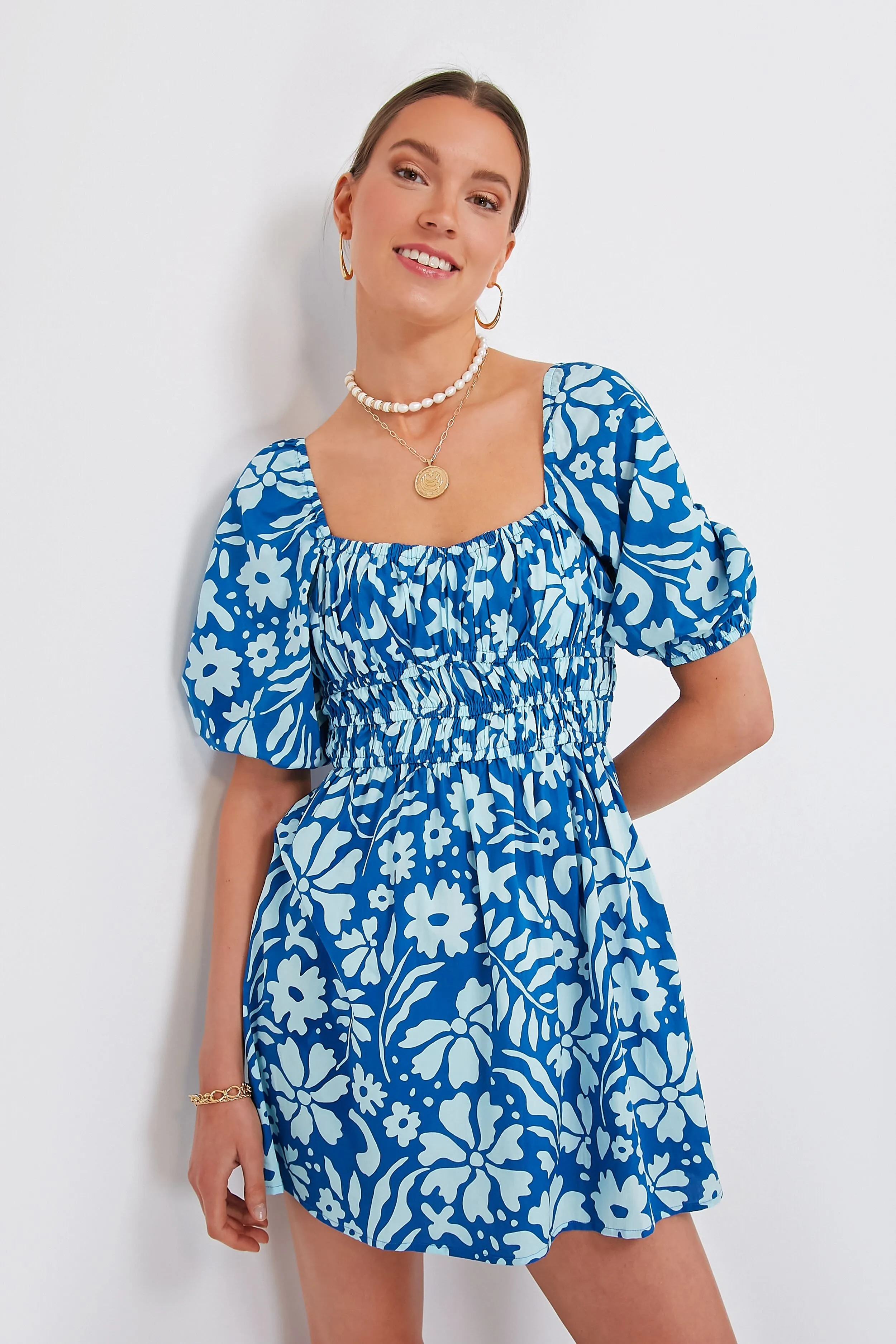 Blue Sidra Floral Marinelli Mini Dress