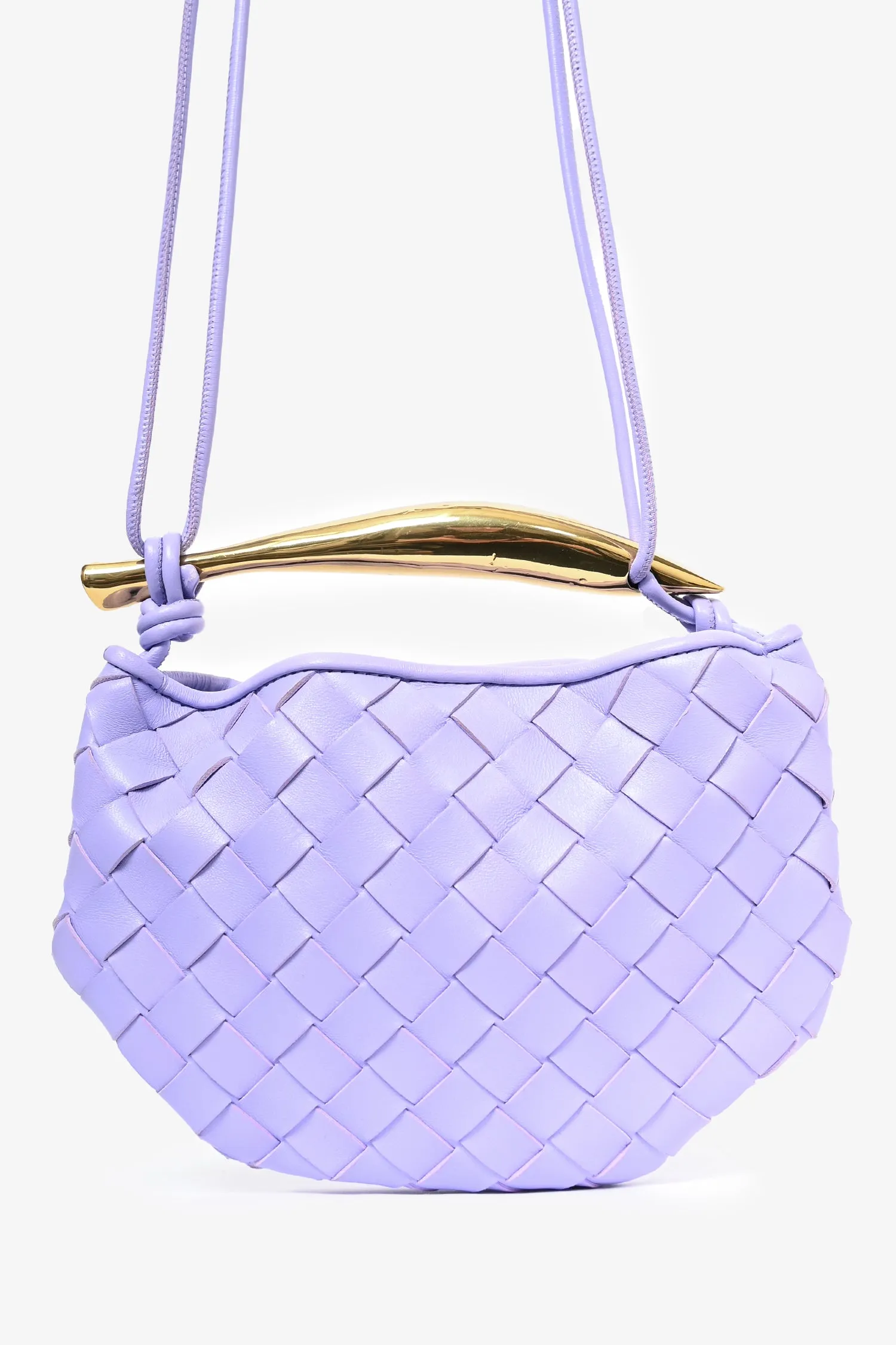 Bottega Veneta Purple Mini Sardine Intrecciato Leather Crossbody Bag