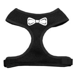 Bow Tie Screen Print Soft Mesh Harness Black Extra Large