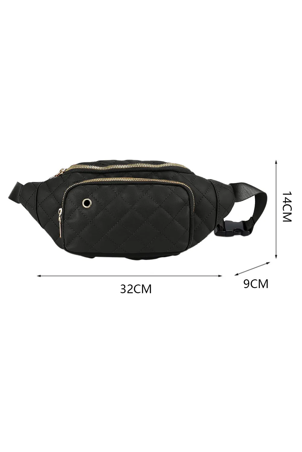 Brown Rhombus Pattern Simple Waist Bag