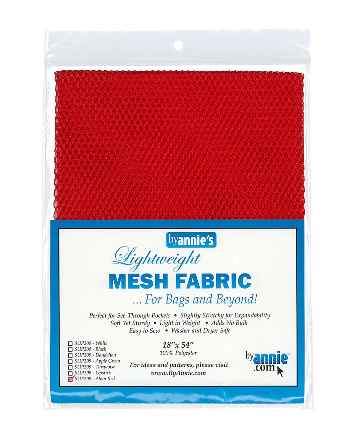 BY ANNIE - MESH FABRIC - LIGHTWEIGHT - Atom Red