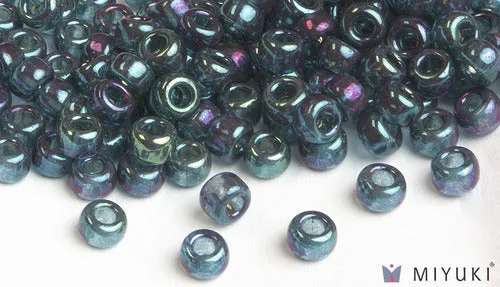 Capri Blue Gold Luster 6/0 Glass Beads