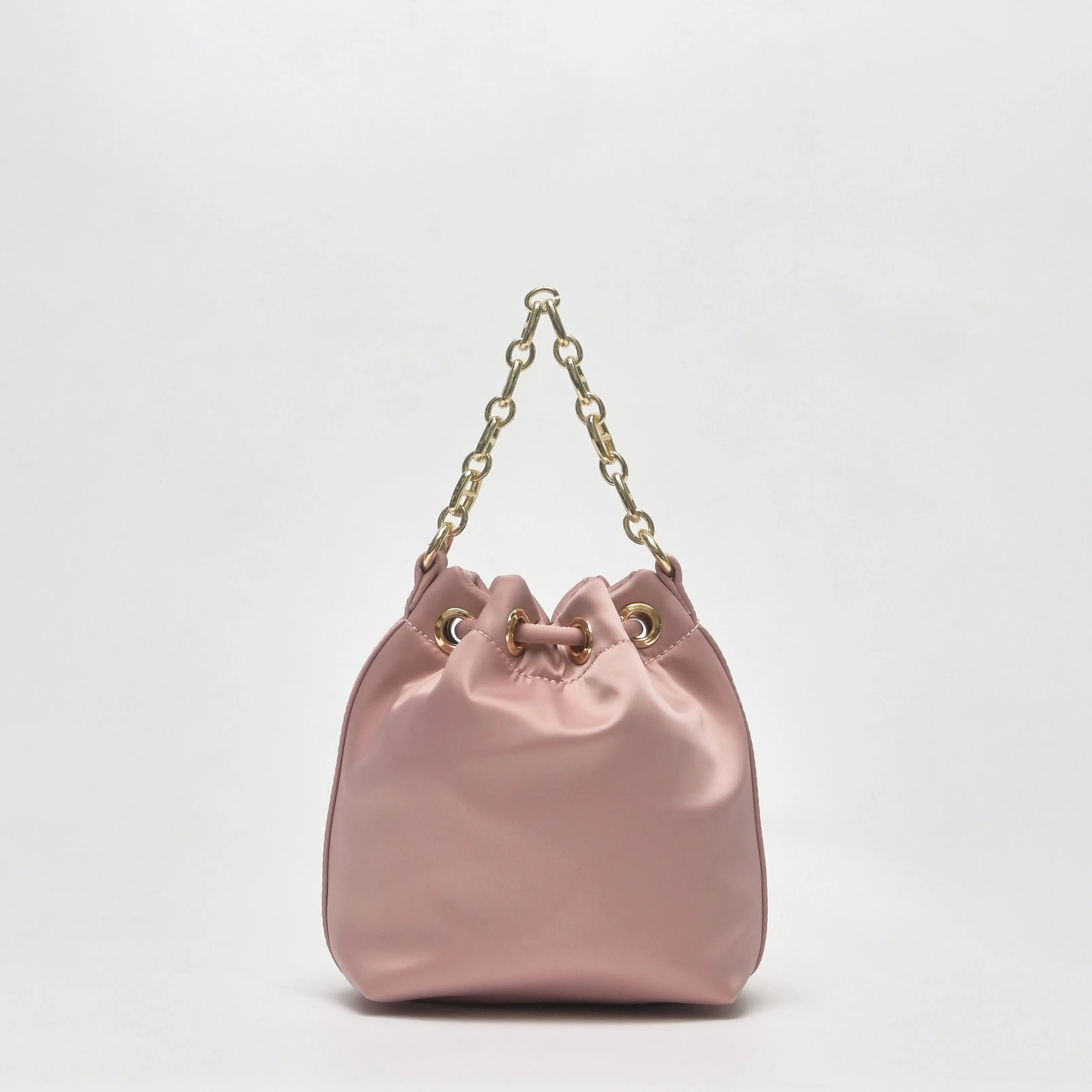 Chain-Handle Satin Bucket Bag - TLHB0911NN3BK3