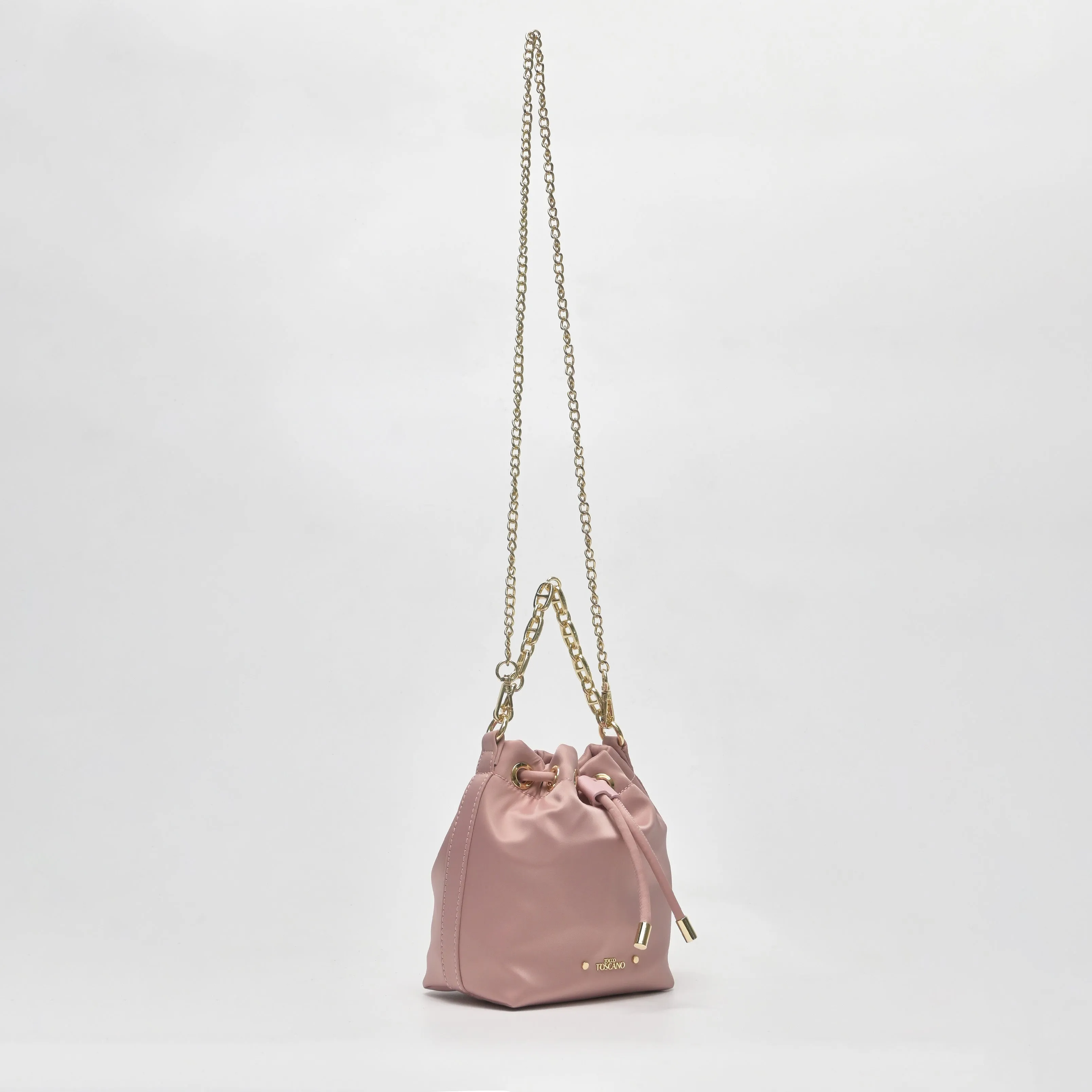 Chain-Handle Satin Bucket Bag - TLHB0911NN3BK3