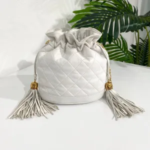 Chanel Vintage White Bucket Bag