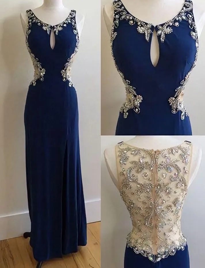 Charming Prom Dress, Chiffon Prom Dress, Beading Prom Dress, O Neck Evening Dress