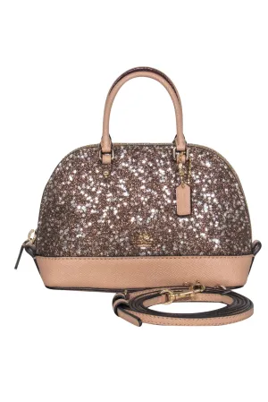 Coach - Gold & Tan Sparkly Star Mini Convertible Crossbody