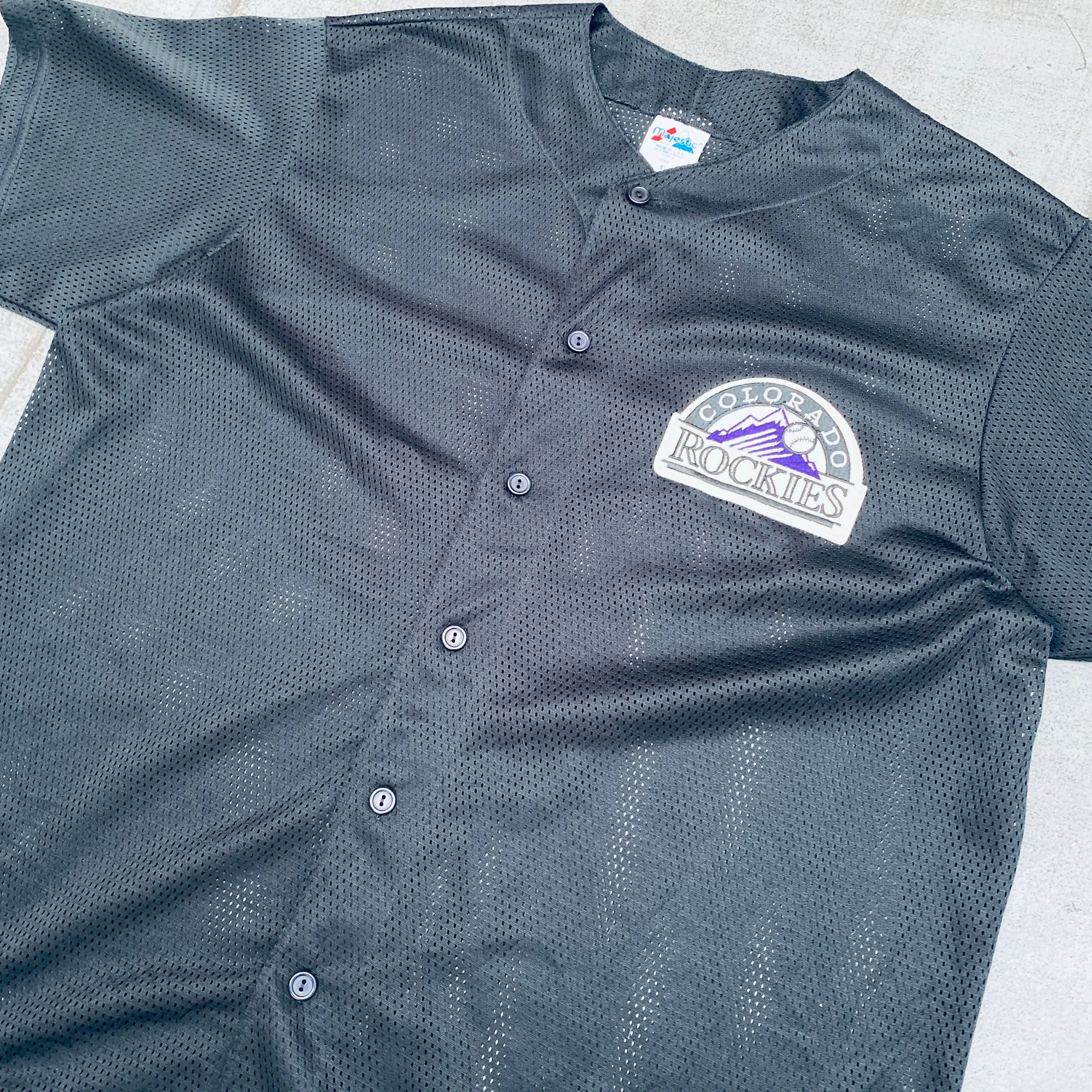 Colorado Rockies: 1990's Black Majestic Batting Practice Jersey (XL)