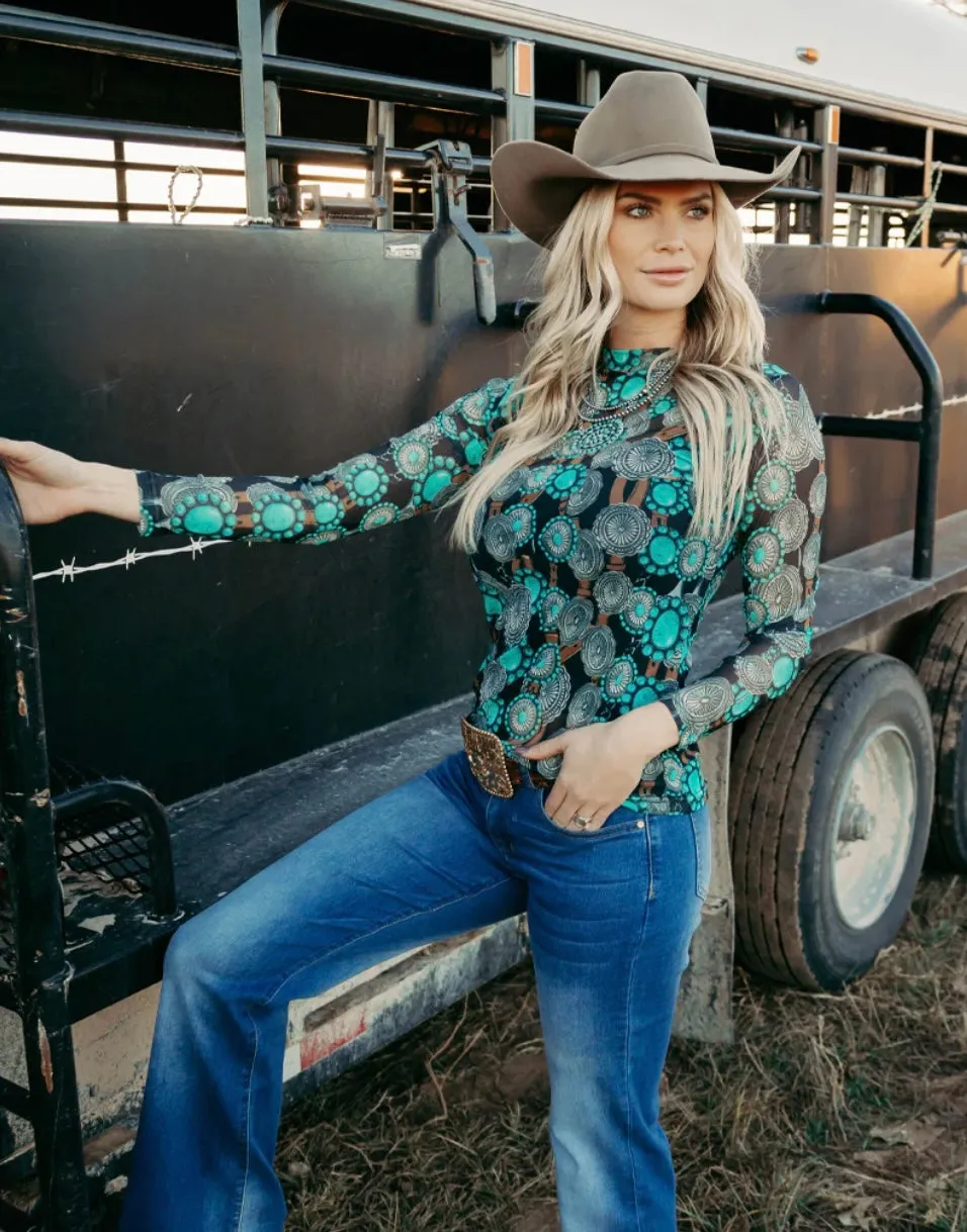 Concho Queen  Mesh Top