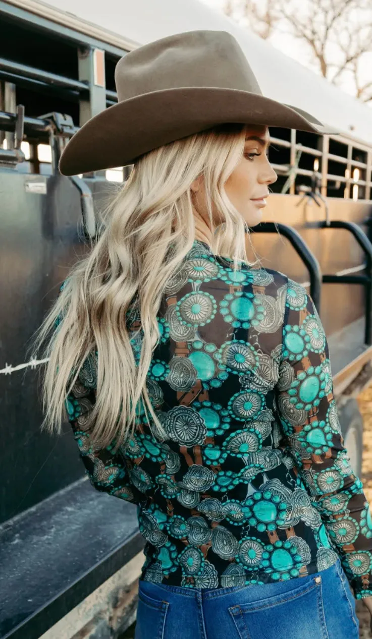 Concho Queen  Mesh Top