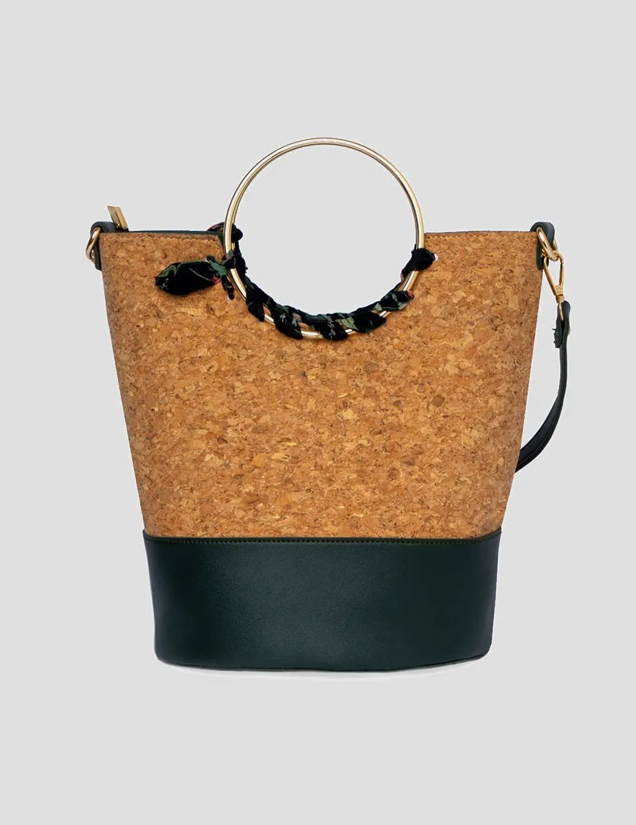 Cork Tropical Bucket Bag(Olive) | Modern Myth