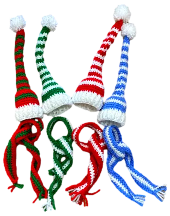 Crocheted Wine Bottle Decor "Christmas Theme Set"