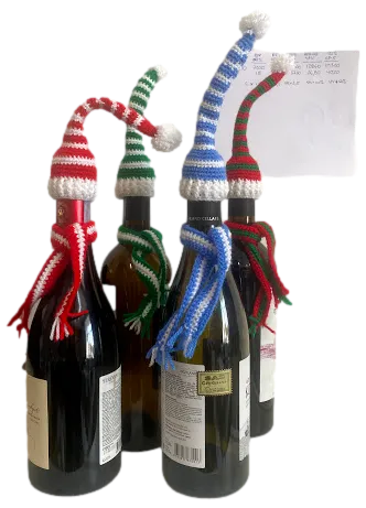 Crocheted Wine Bottle Decor "Christmas Theme Set"