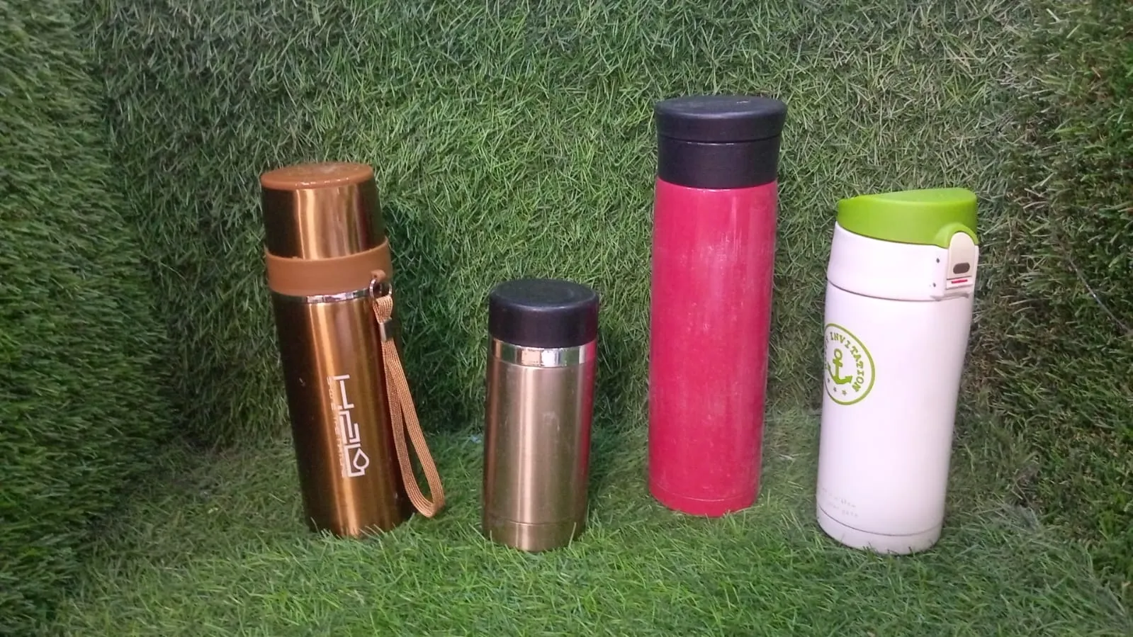 Customize Mix Size and Design Stainless Steel Vacuum Bottle with Cup Lid Thermos for Hot & Cold Drinks or Food-Thermos for Travel (1pc)