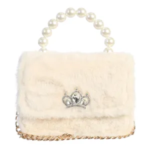 Dear Ellie Faux Fur w/Crown & Pearl Handle - Cream