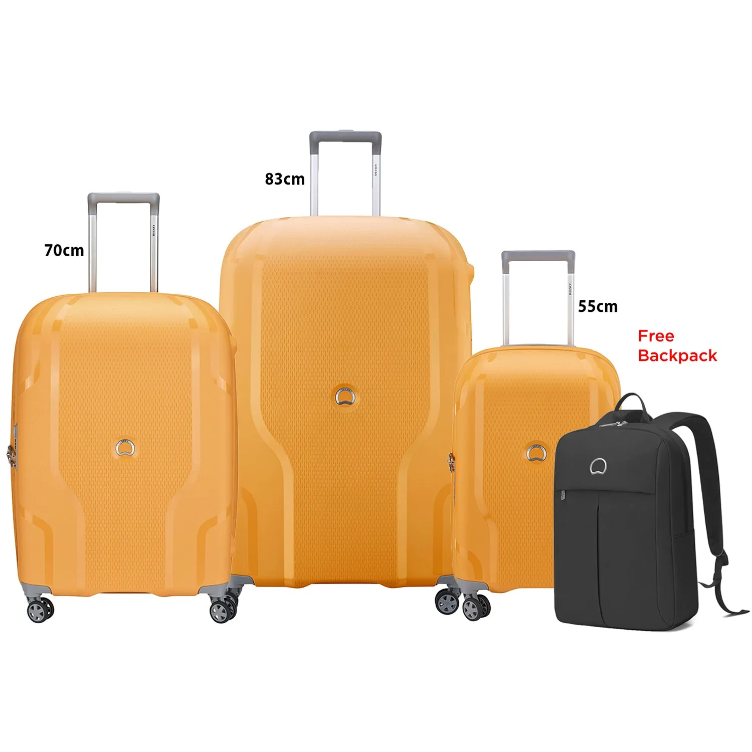 Delsey Clavel 3 Piece Luggage Set    Free Delsey Agreable Backpack