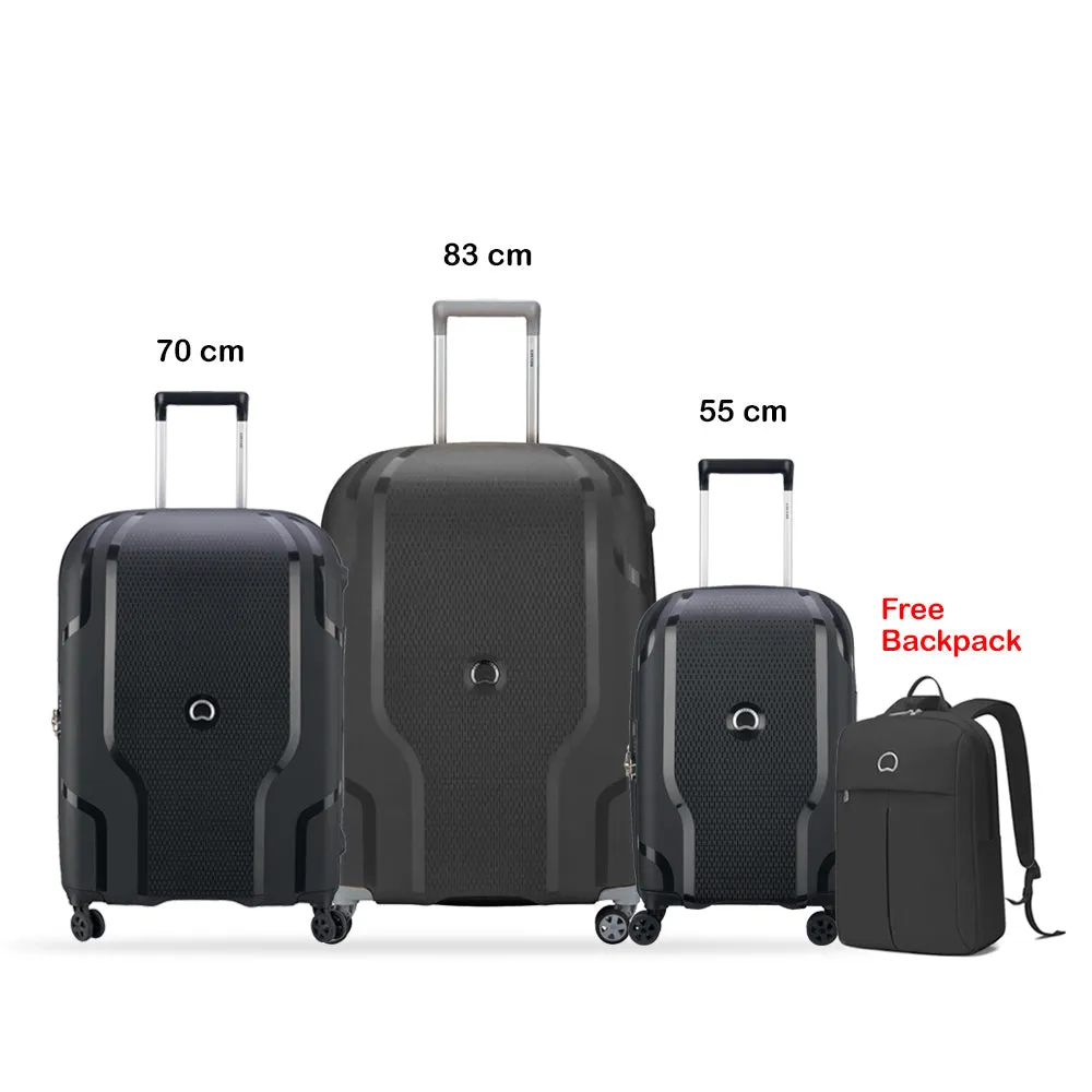 Delsey Clavel 3 Piece Luggage Set    Free Delsey Agreable Backpack