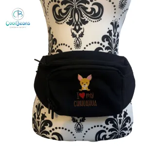 Dog Walking - I Love Chihuahua - Belt Bag / 4 Zip Bumbag