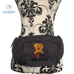 Dog Walking - I Love my Golden Retriever - Belt Bag / 4 Zip Bumbag