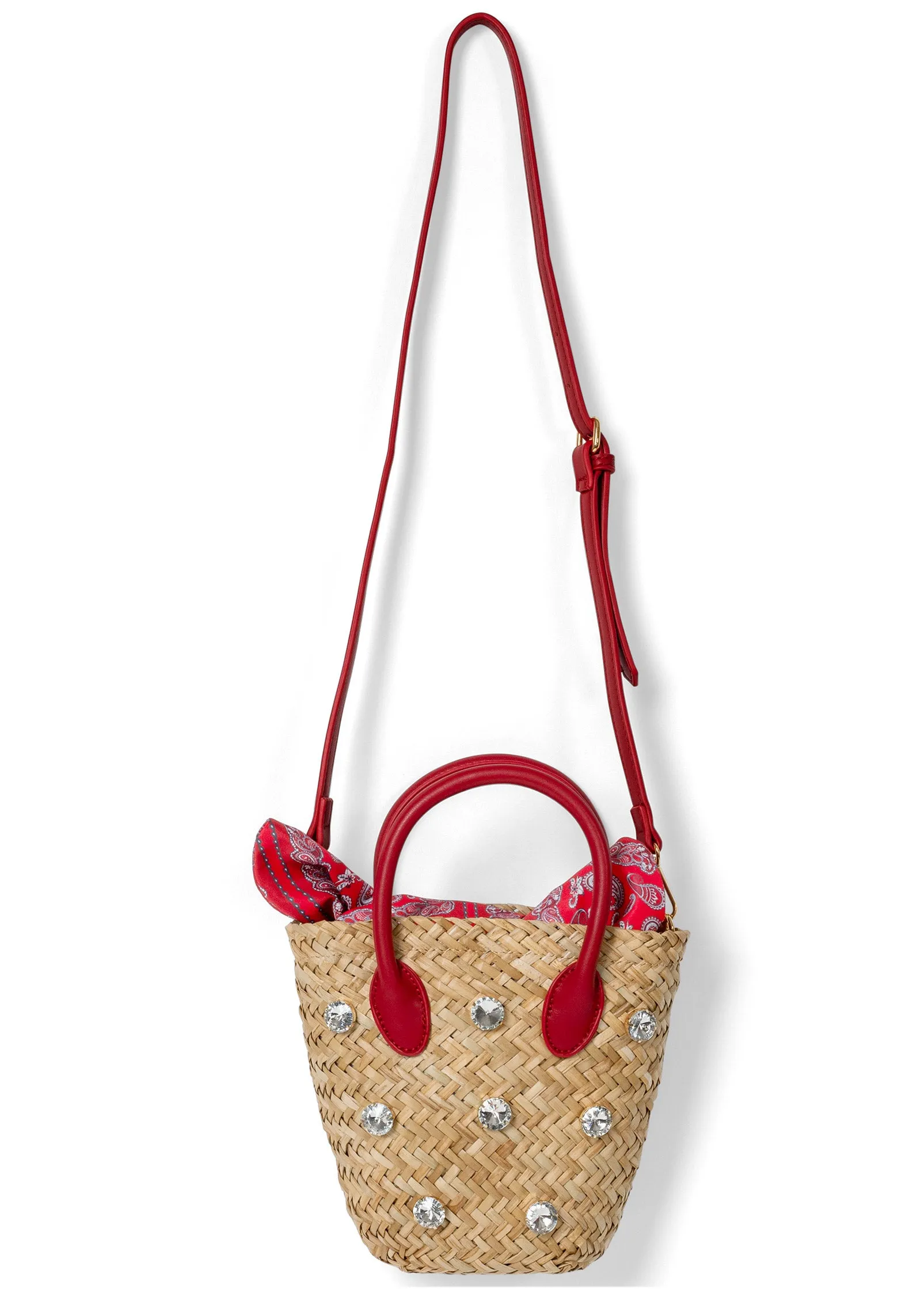 Embellished Bandana Handbag - Natural Multi